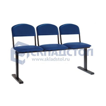 Секция стульев на единой опоре эконом 00К-3Ш